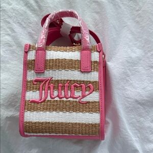 Juicy Couture Pink and Tan Striped Tote